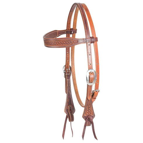 Martin Weathered Antiqued Mini Basket Browband Headstall