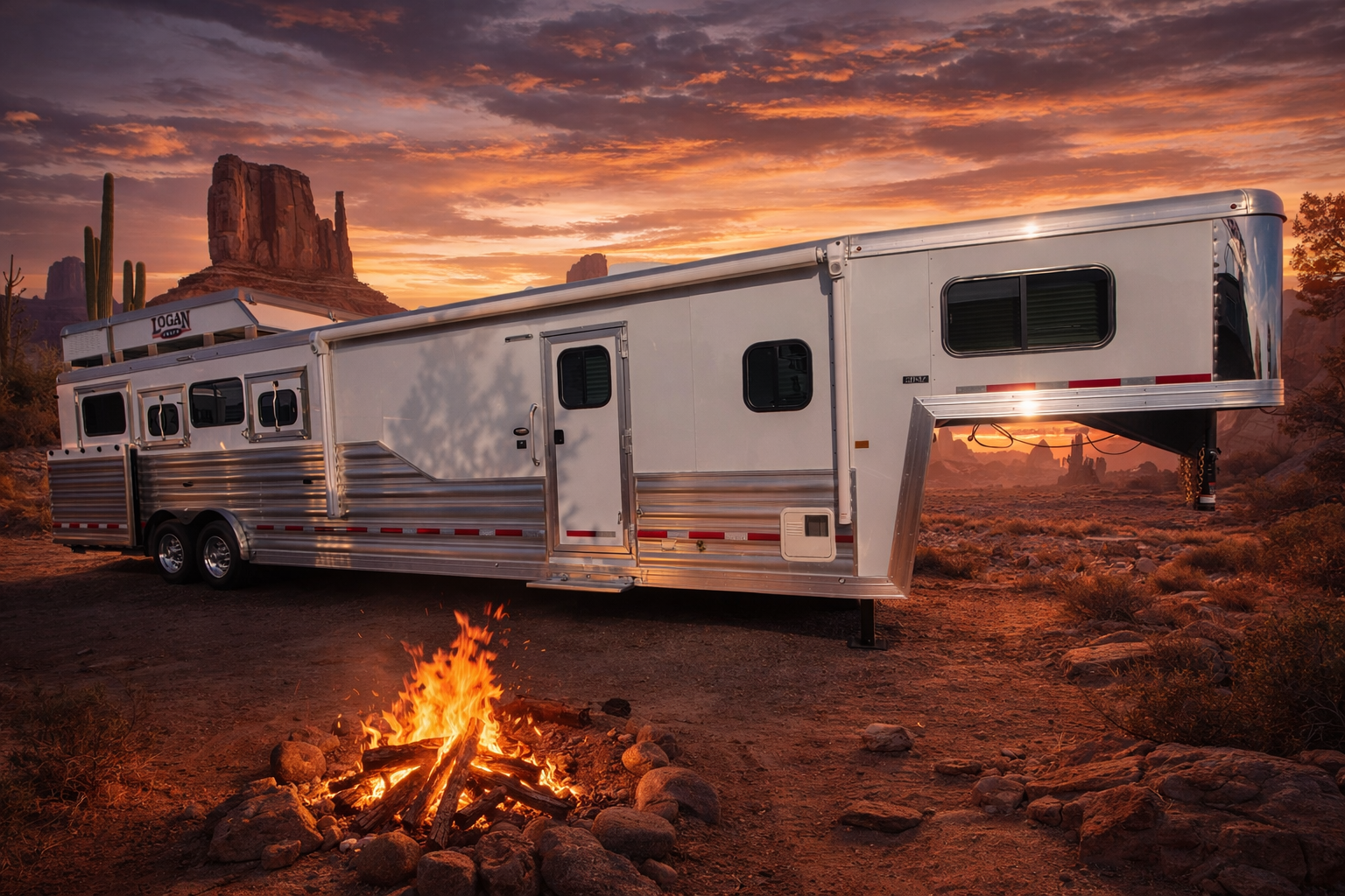 2026 Logan Coach Riot 4 Horse LQ #14002 – Frontier Trailers