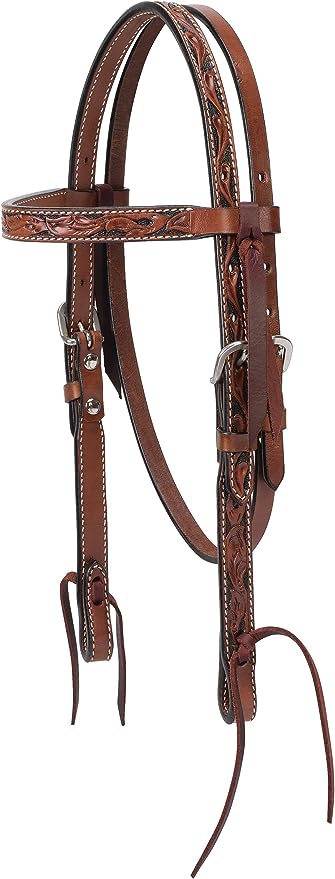Weaver TC Floral Carved Browband Headstall