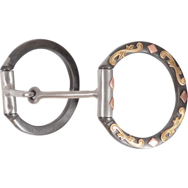 Classic Equine Diamond Browned Iron Smooth Snaffle D Ring