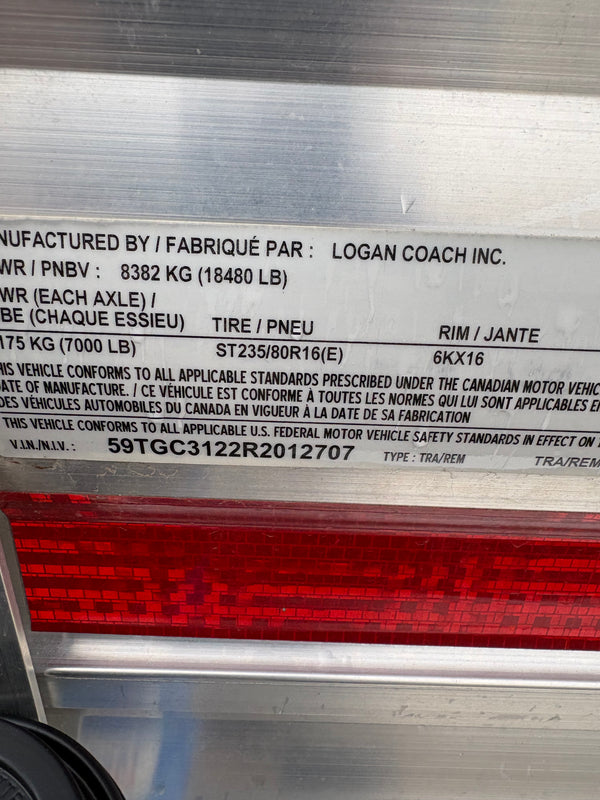 2024 Logan Coach 22’ Cattleman Stock Trailer #12707