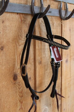HS BB Rawhide Laced Chocolate and Harness Headstall
