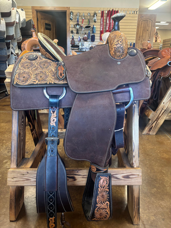 Martin Saddlery Team Roping Saddle 14” With Matching Breastcollar #09835