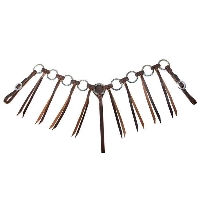 Professionals Choice Ring Breast Collar / Burgundy Tassels