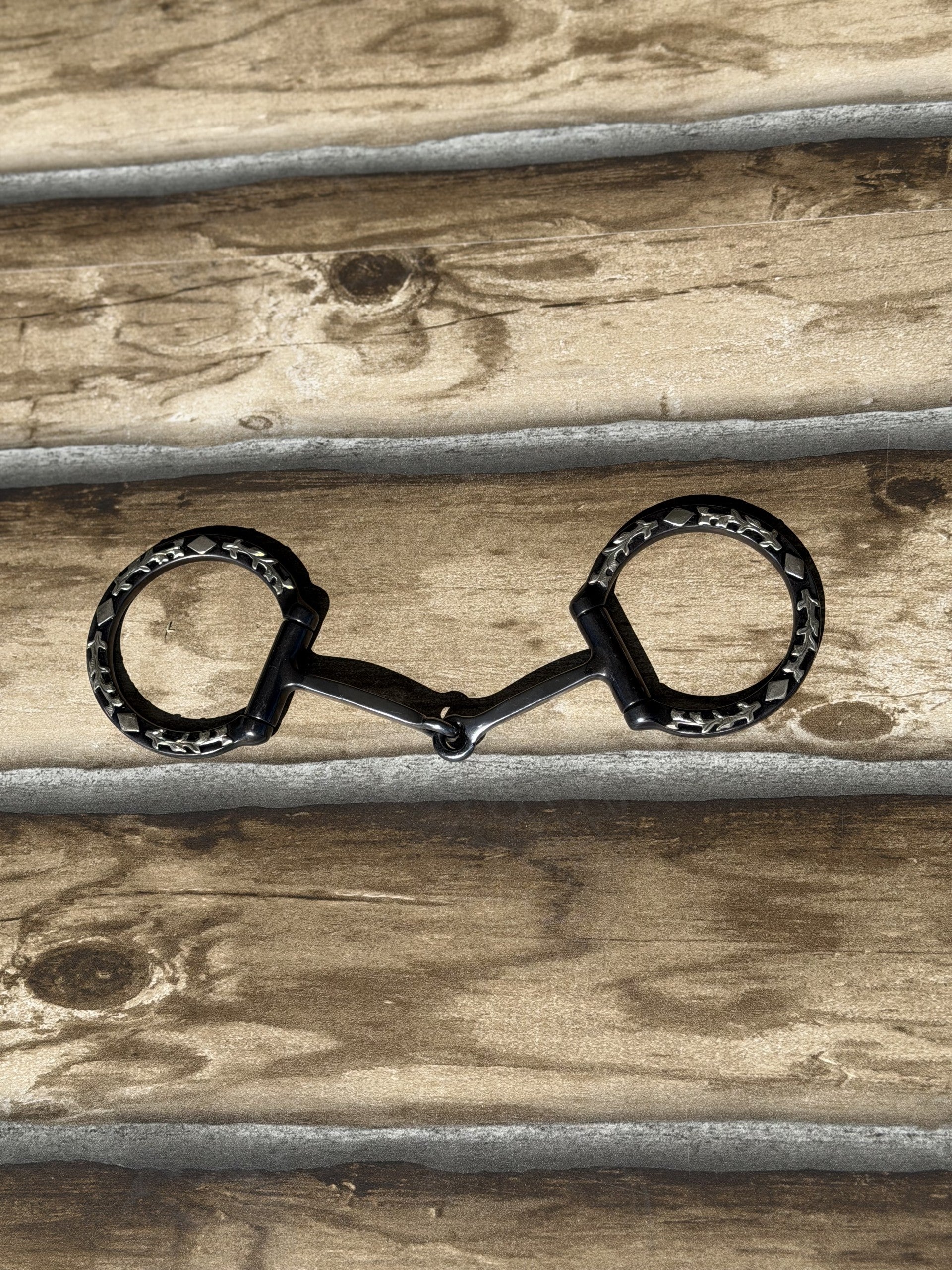 Classic Equine Diamond Browned Iron Smooth Snaffle D Ring