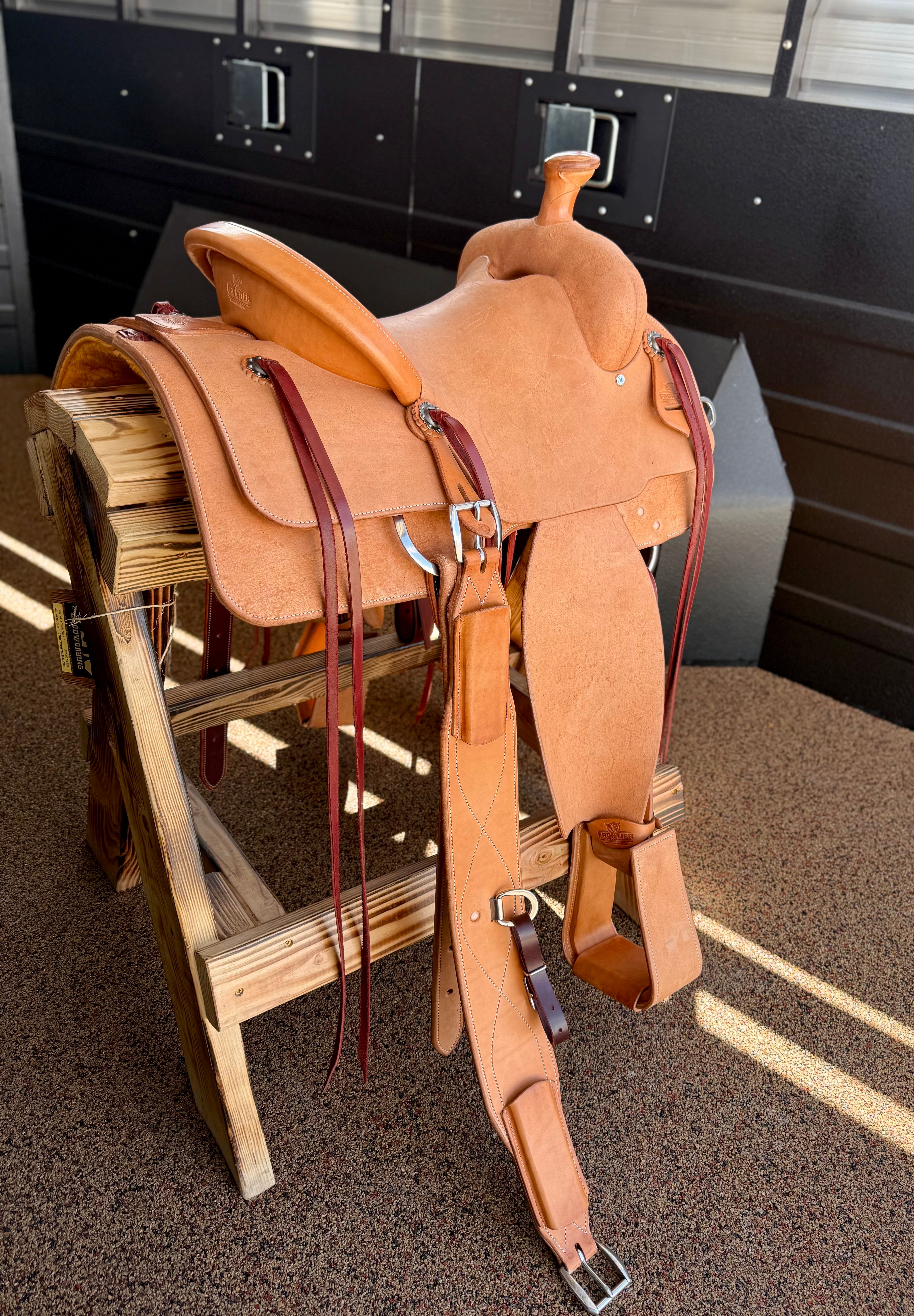 Frontier Natural Roughout 14.5” Team Roper Saddle