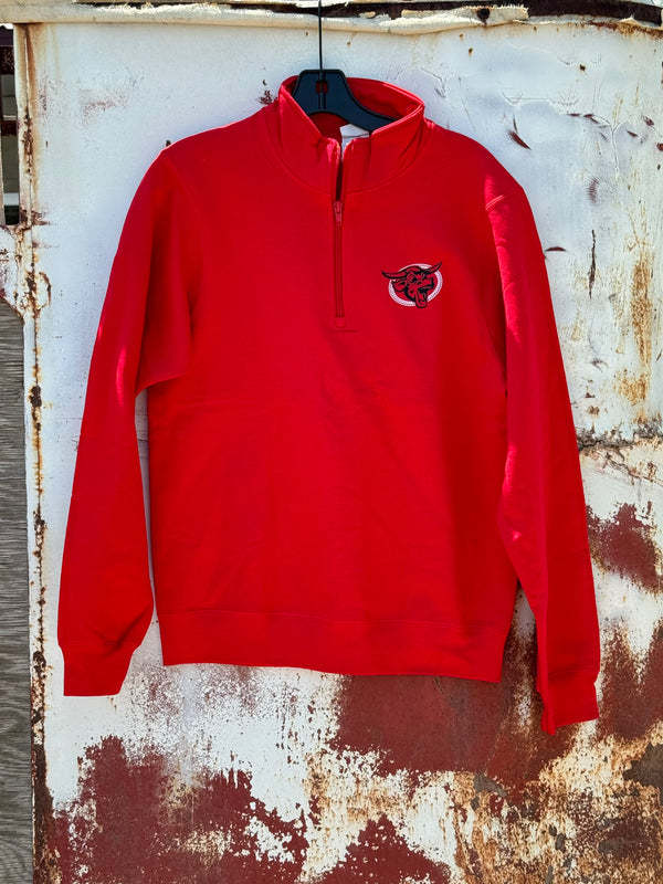 '24 Logo 1/4 Zip in Red