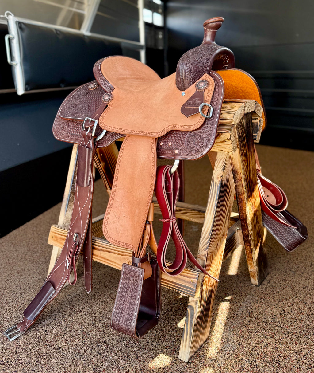 Frontier 14.5” Two Toned Leather Team Roper Saddle