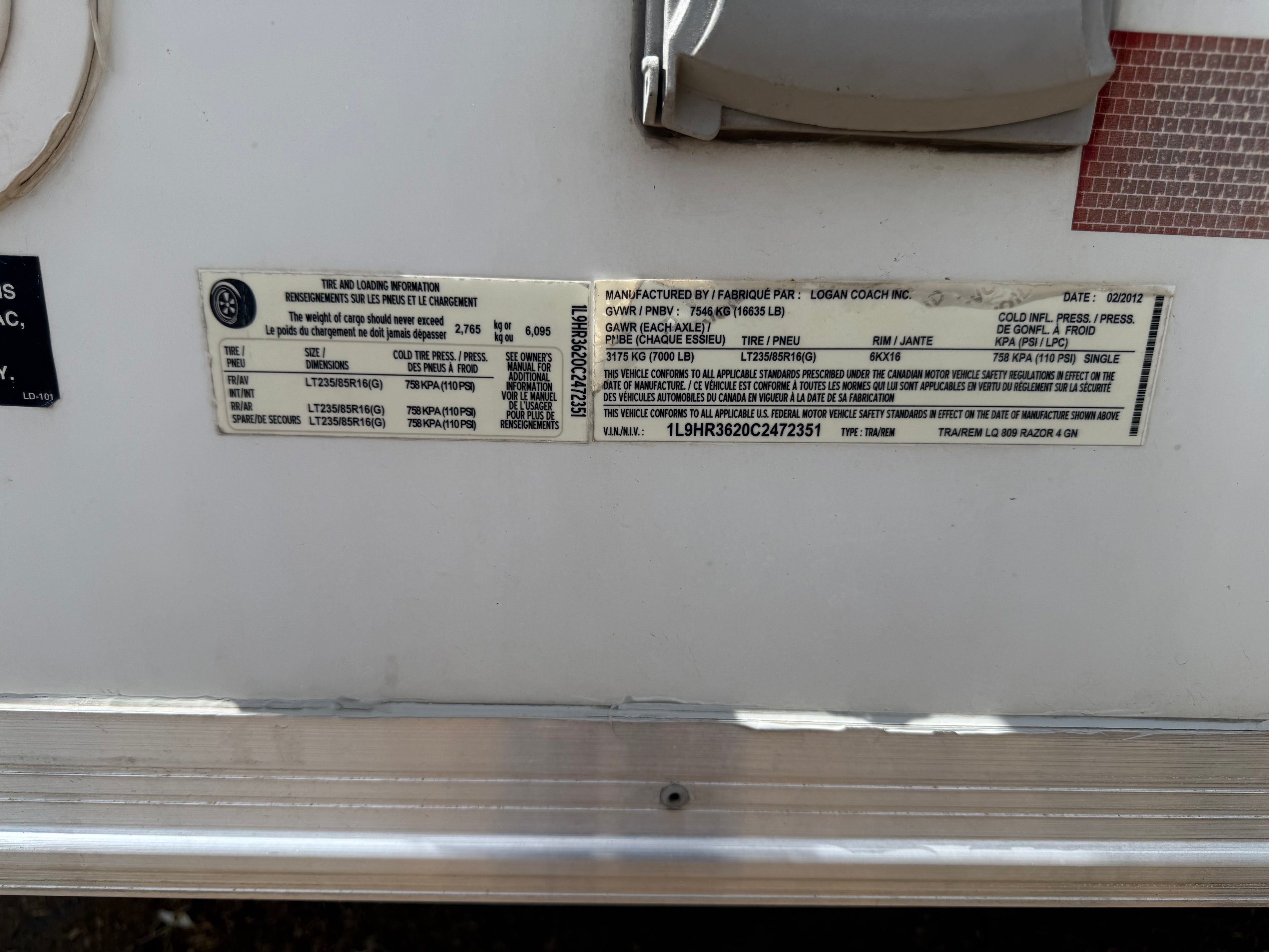 2012 Logan Coach 4H Razor XLT LQ #72351