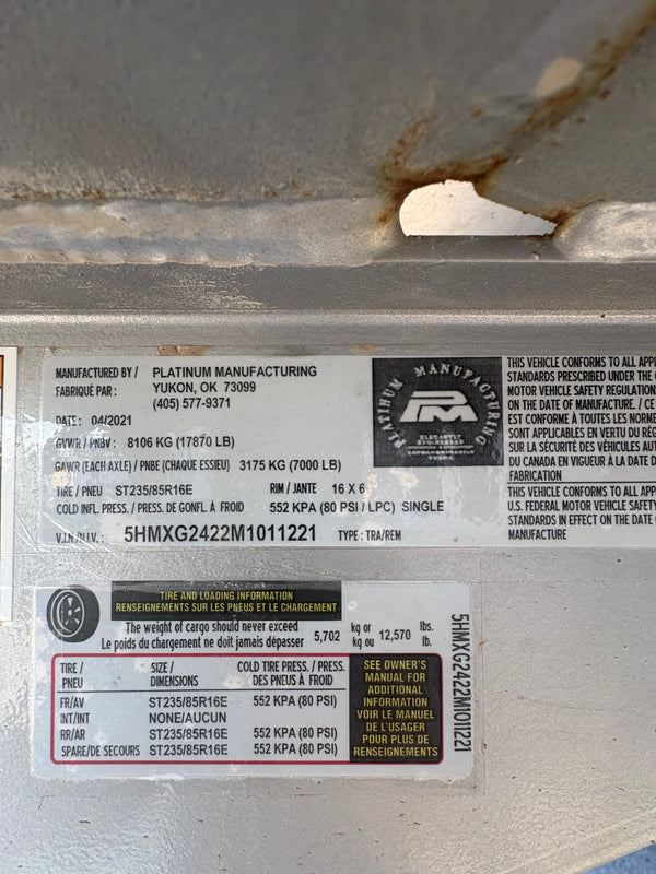 2021 Platinum Coach C-Sport 24’ Stock