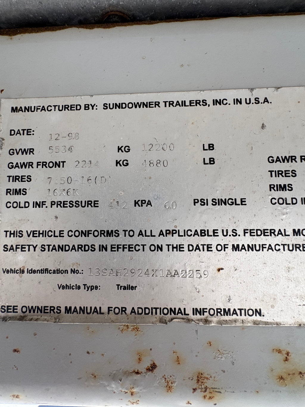 1999 Sundowner 4 Horse Gooseneck