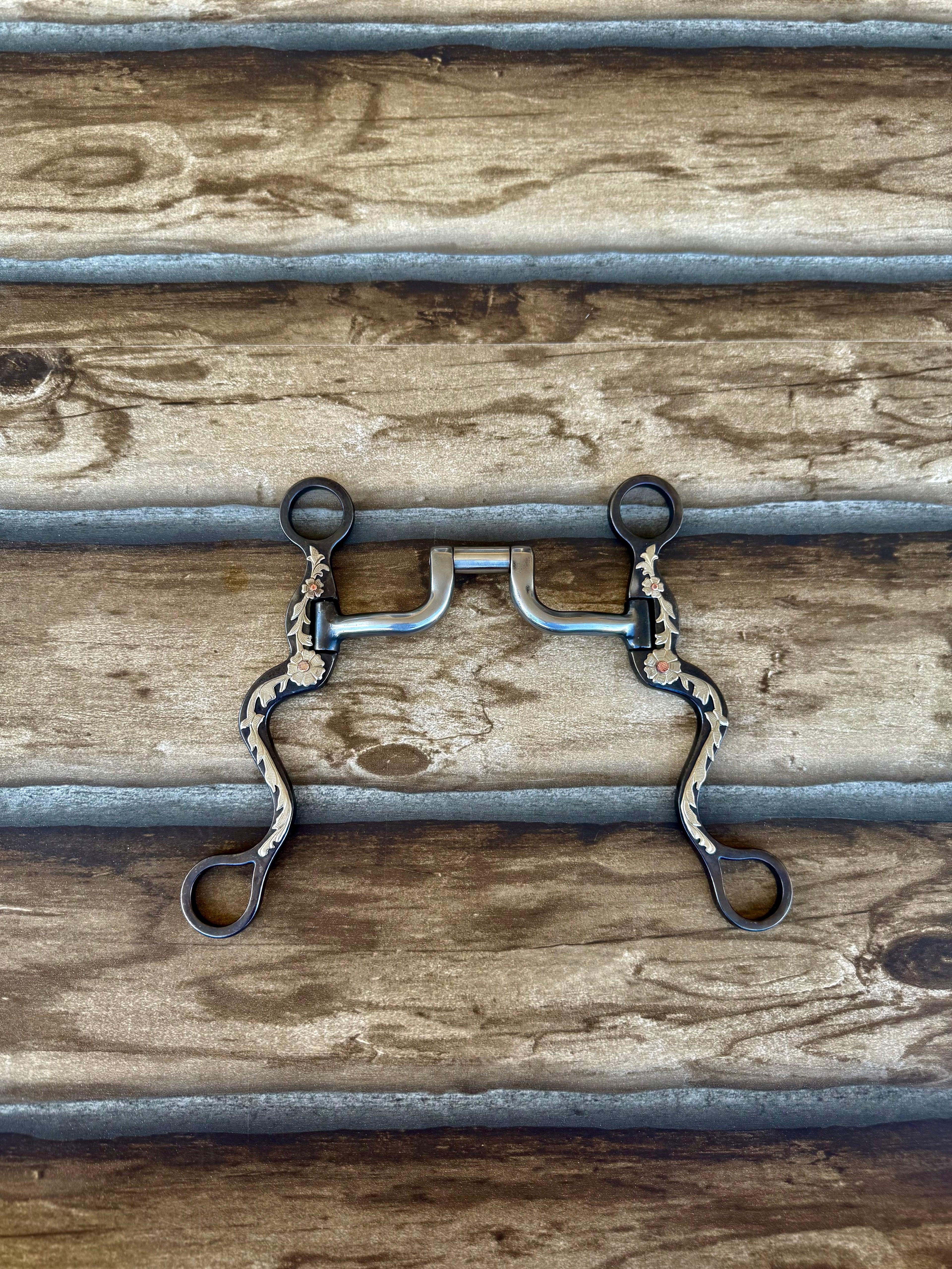 Classic Equine 8" Cavalry Cheek Browned Iron Square Hinge Port