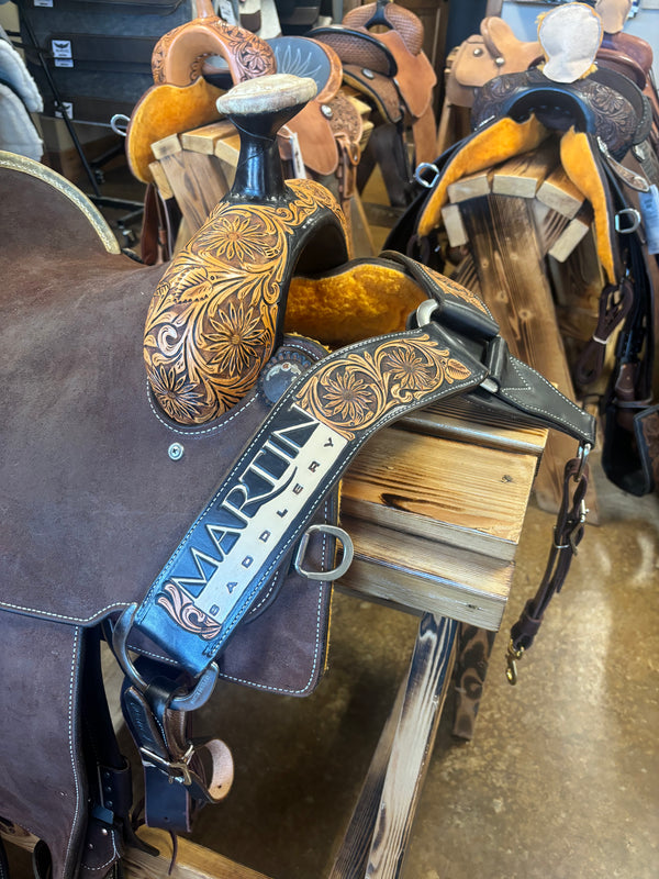 Martin Saddlery Team Roping Saddle 14” With Matching Breastcollar #09835