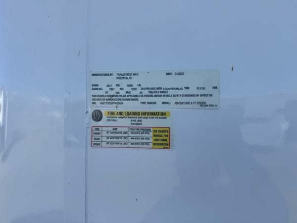 2023 Trails West 17’ Bumper Pull Stock Trailer