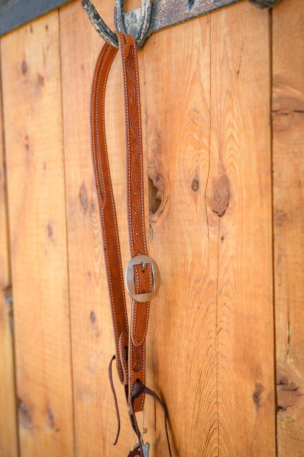 Martin Ranahan Floral Chestnut Split Ear Headstall