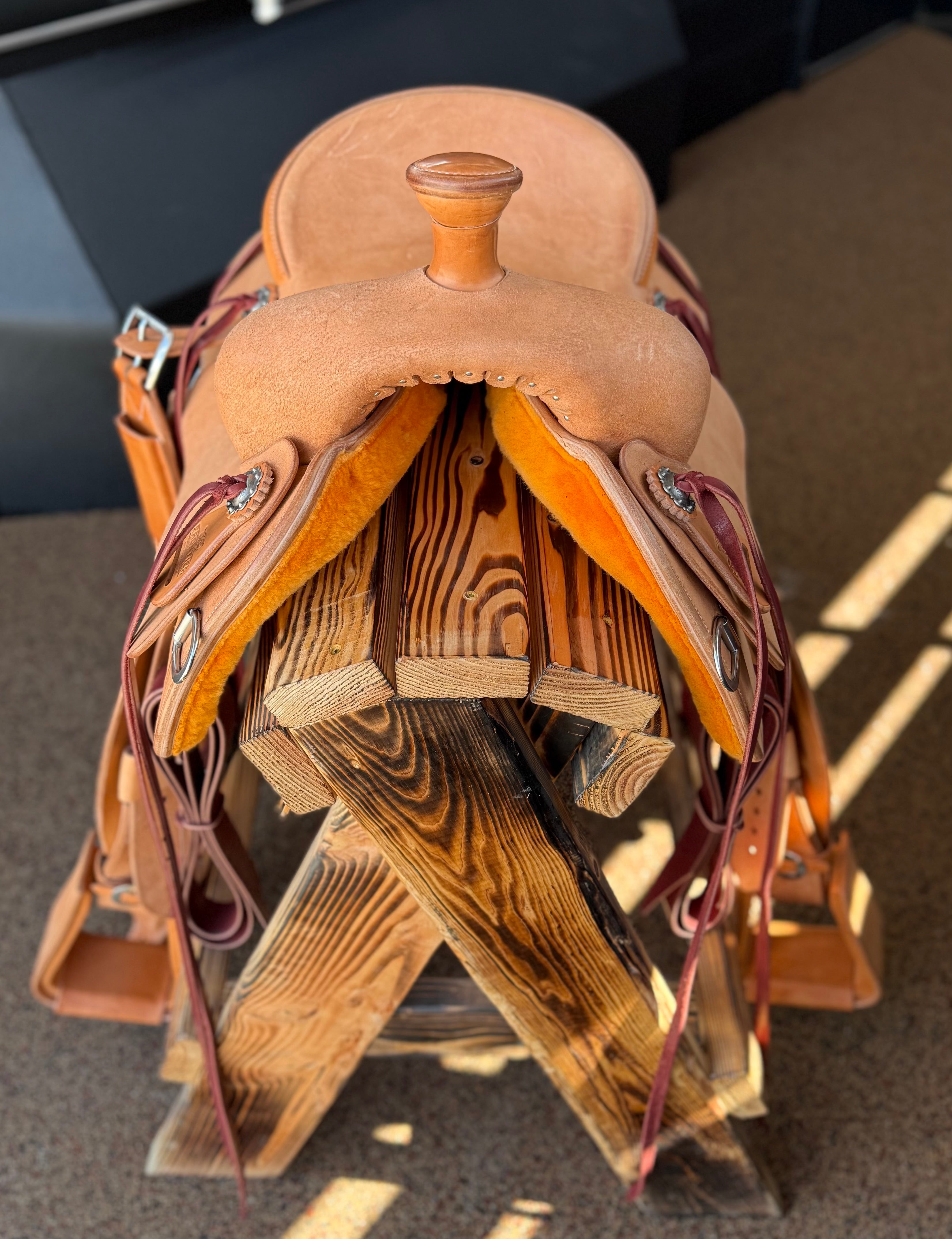 Frontier Natural Roughout 14.5” Team Roper Saddle