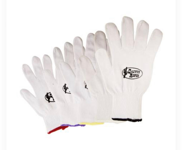 Cactus Ropes White Cotton Roping Gloves