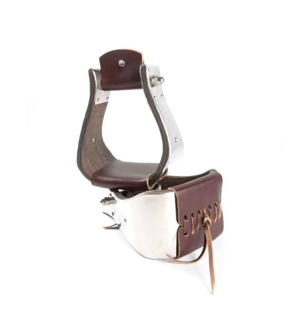Open Range 4-1/4” Stainless Steel Covered Wooden Stirrups