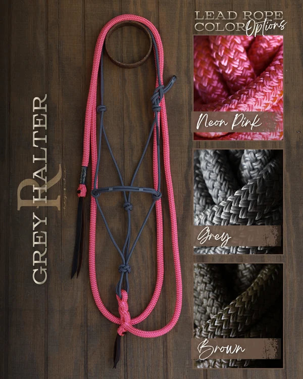Hay Chix Timeless Halter & Lead Rope (Solid Grey)