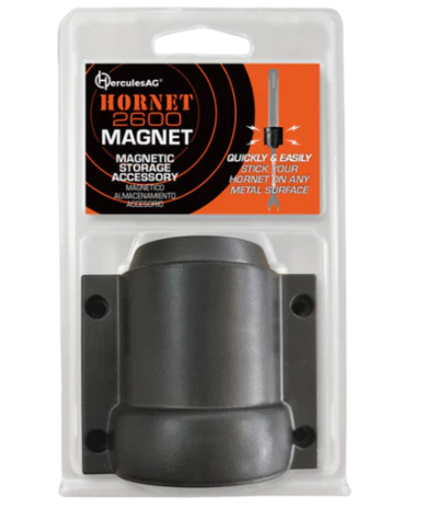 HerculesAg Hornet 2600 magnet storage accessory in black plastic housing packaged in clear retail blister pack.