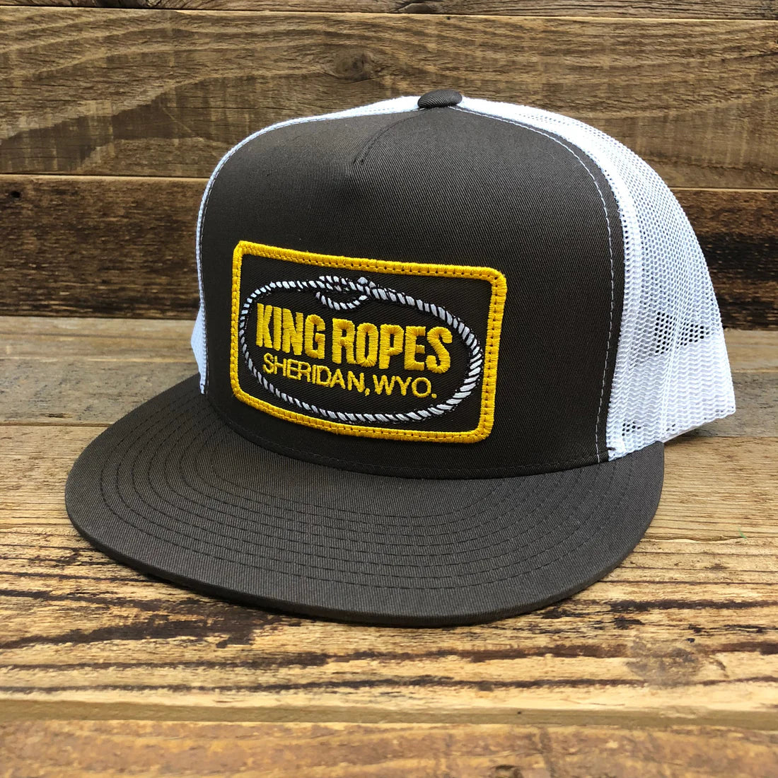 King Trucker Hat - Patch Brown/White