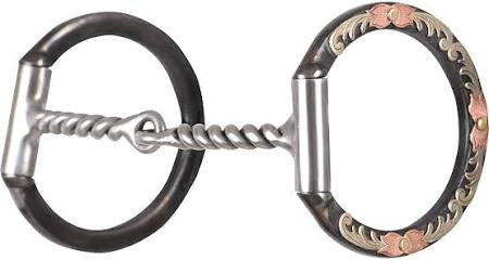 Classic Equine Browned Iron O-Ring Twisted Wire Snaffle