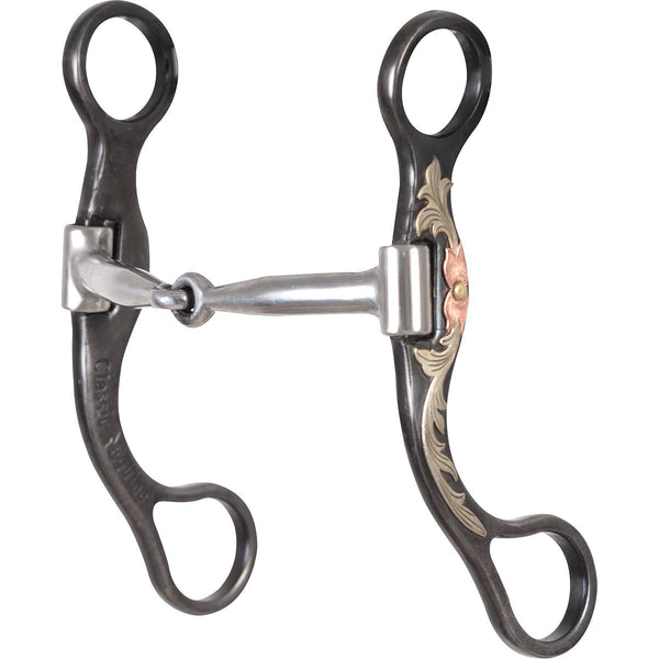 Mors western snaffle pour cheval tiges décorés en acier inoxydable Pool's | La sellerie de Maé Mors western snaffle pour cheval tiges décorés en acier inoxydable Pool's | La sellerie de Maé