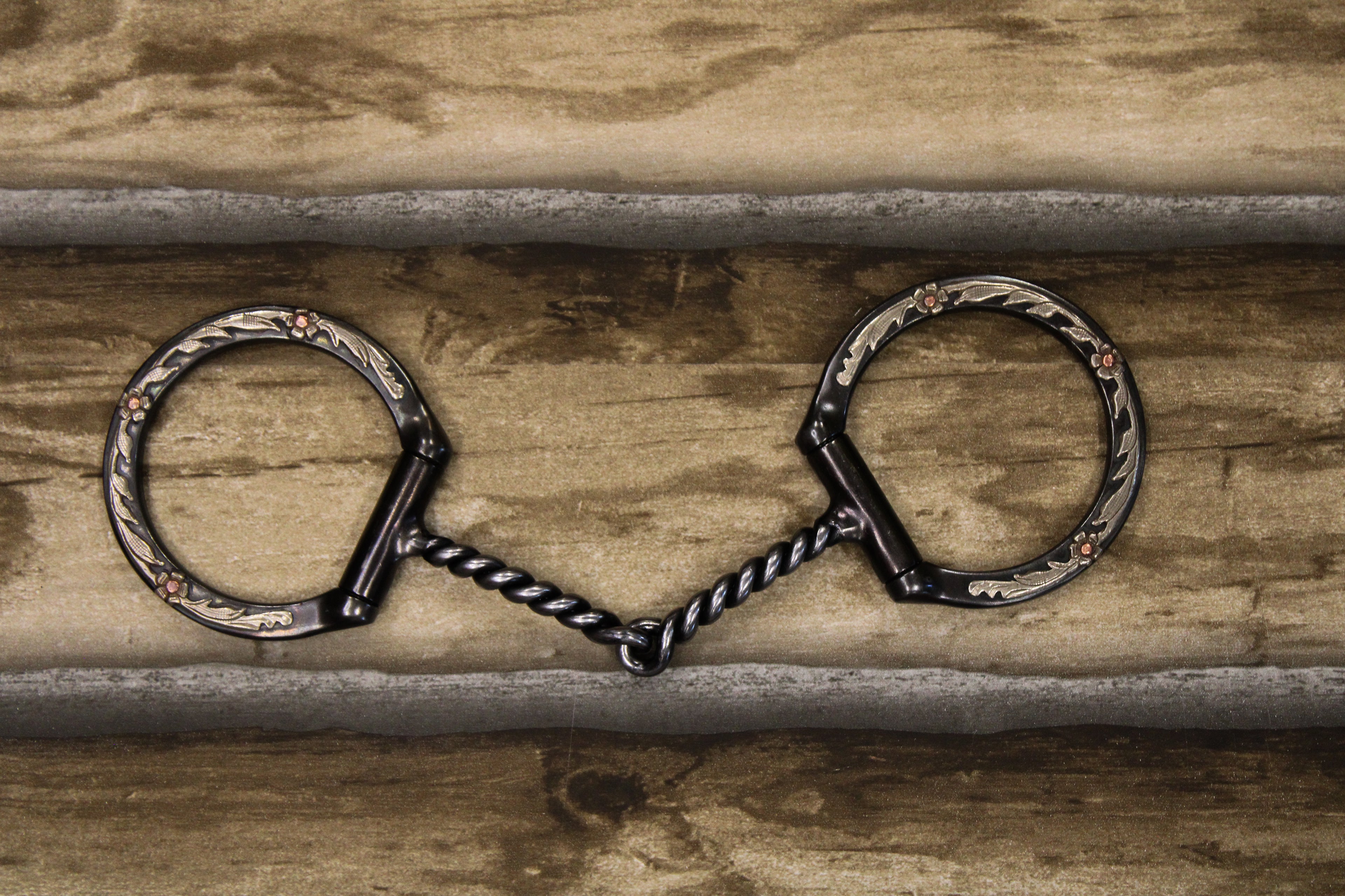 Classic Equine Browned Iron O-Ring Twisted Wire Snaffle