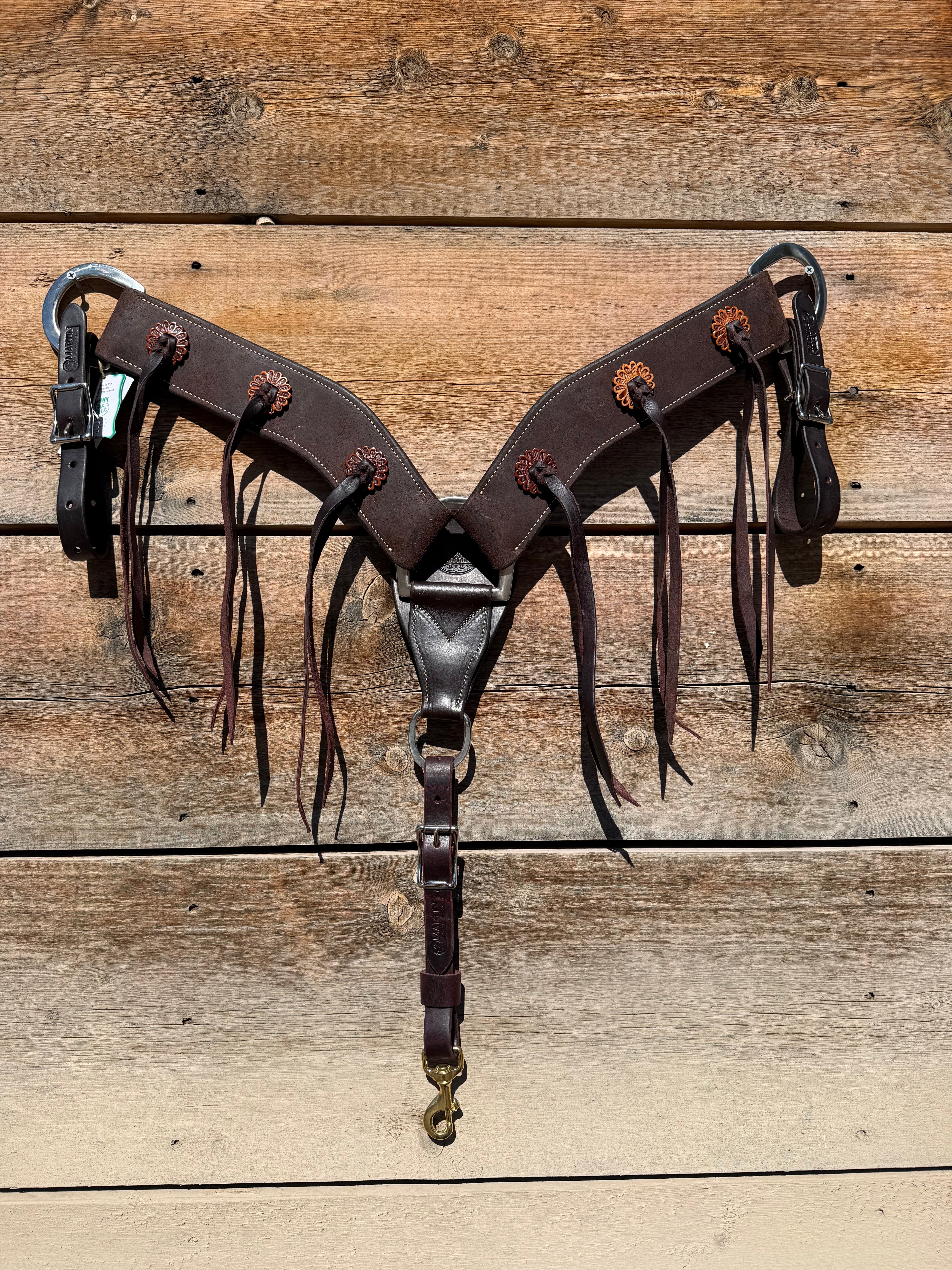 Martin 2 3/4" Roughout Breastcollar With Rosettes and Strings