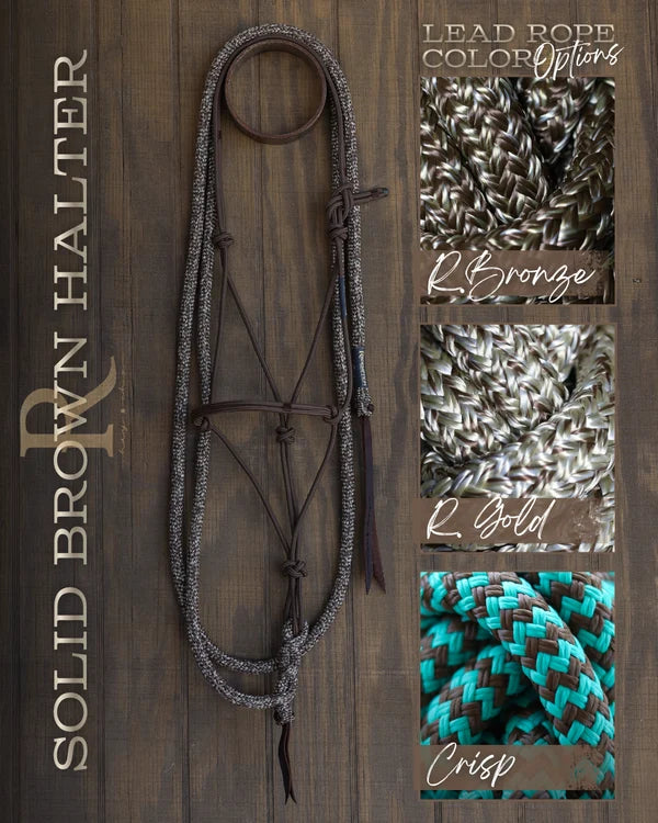 Hay Chix Timeless Halter & Lead Rope Standard (Solid Brown/Redemption Gold)