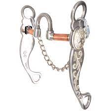 Classic Equine Les Vogt Qualifier Shank Roping Bit with Swivel Cheek Copper Correction