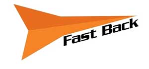 Fastback logo featuring an orange arrow, representing Frontier Trailers & Roping Supply.
