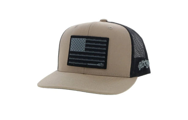 Hooey Liberty Roper Tan/Black 6 Panel Flat Brim