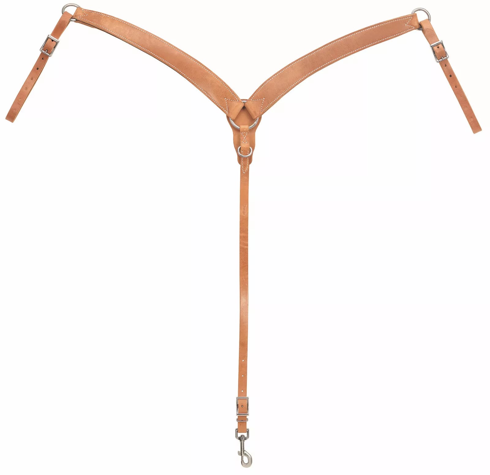 Harness Leather Contoured Ring-in-Center Breast Collar