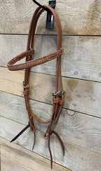 HS BB Rawhide Laced Chocolate and Harness Headstall