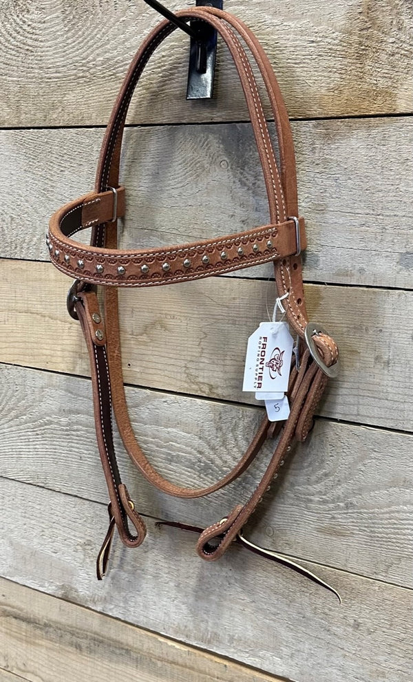 Browband Harness Tooled Dots with Ties