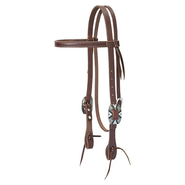 WEAVER LEATHER WORKING COWBOY BROWBAND SQUARE BUCKLE