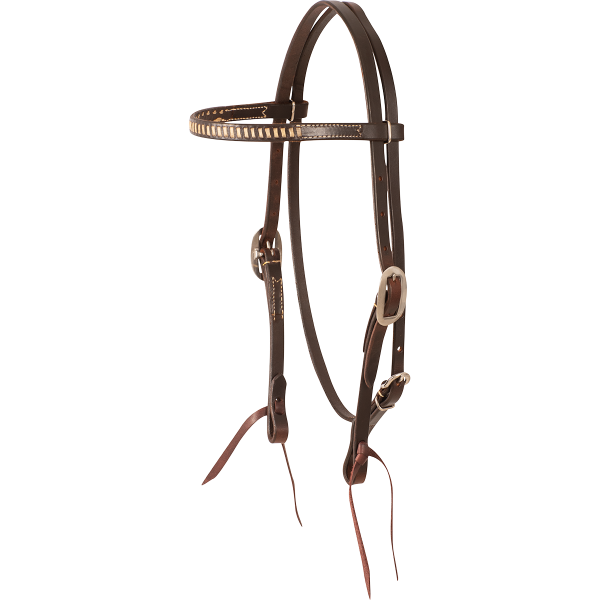 HS BB Rawhide Laced Chocolate and Harness Headstall