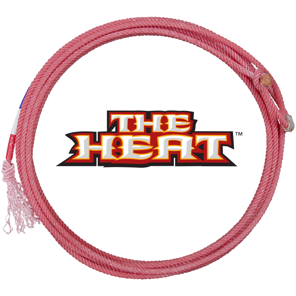 A heat rope with the heat logo, provided by Frontier Trailers & Roping supply.