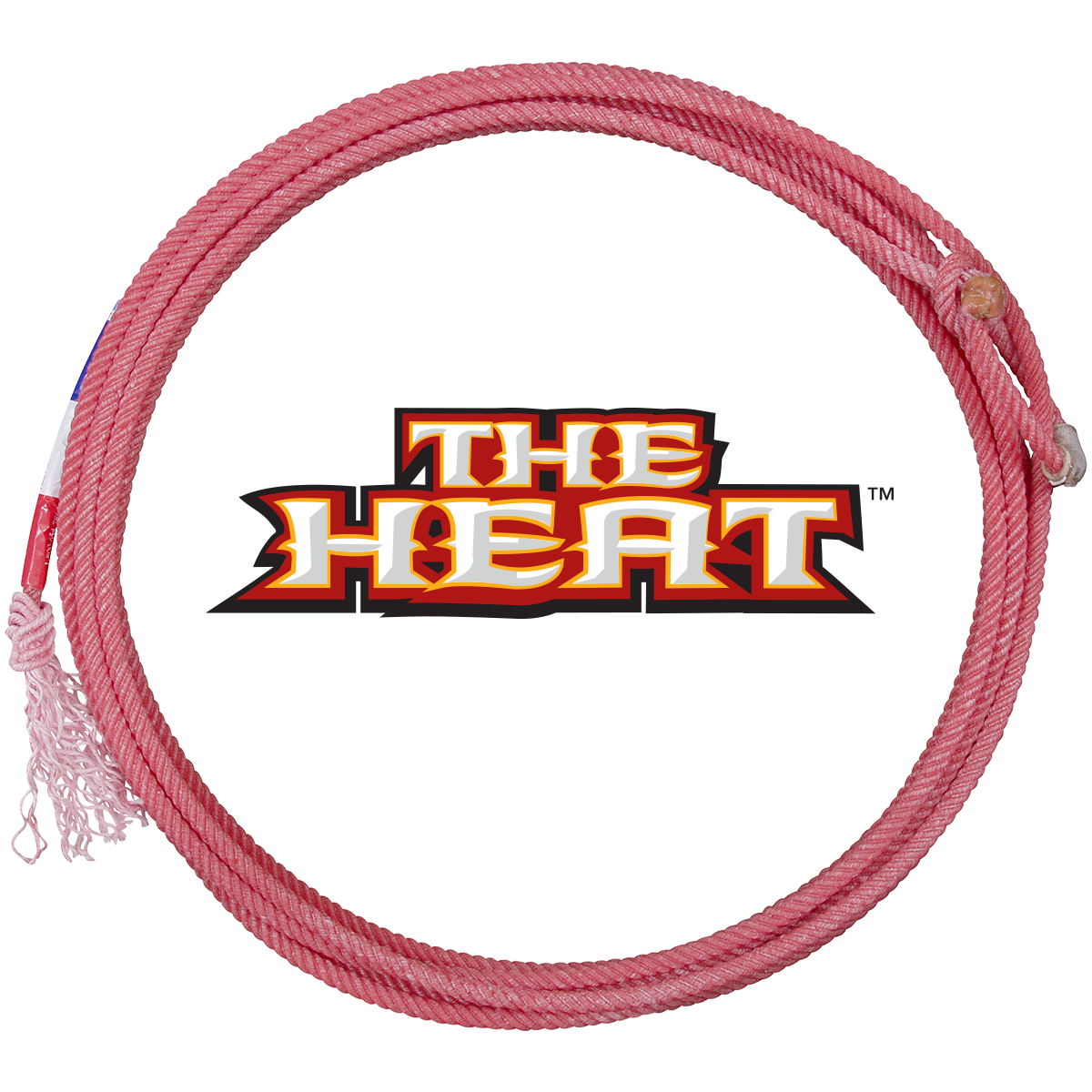 A heat rope with the heat logo, provided by Frontier Trailers & Roping supply.