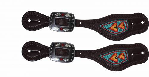 Professional Choice Turquoise Beaded Spur Strap