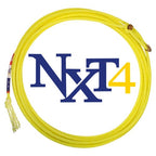 Yellow rope featuring the word "nxt4," associated with Frontier Trailers & Roping Supply.