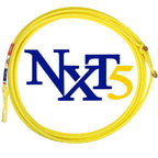 Yellow rope featuring the word "nxt4," associated with Frontier Trailers & Roping Supply.