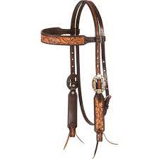 Cashel Two Tone Floral Tooled Browband Headstall